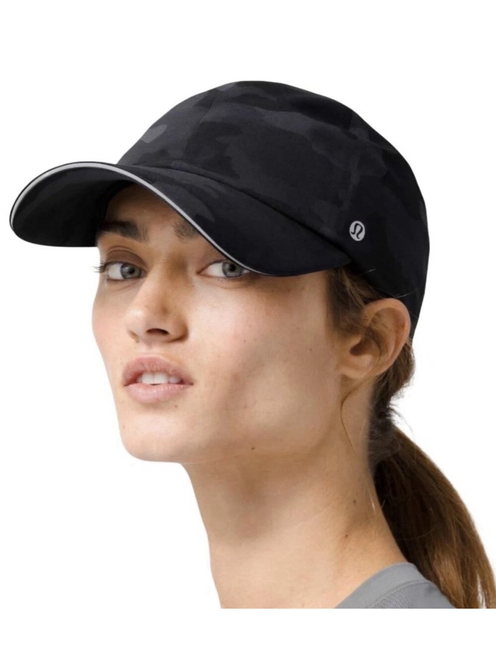 Lululemon Fast and Free Run Hat Camo OS Reflective Deep Coal Multi Travel Yoga